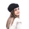 Фетровый шерстяной берет 531 Стюардесса Таблетка Вуалетка Пилотка черная--15