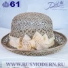Соломенная шляпка 61 с ажуром по тулии и полю--5