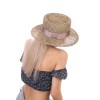 Соломенная шляпка Канотье 904 с плотным плетением--7