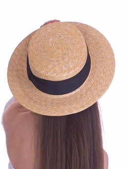 Соломенная шляпа Канотье7 микро черная--12