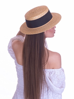 Соломенная шляпа Канотье7 микро черная--13