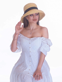 Соломенная шляпа Одри мини--15