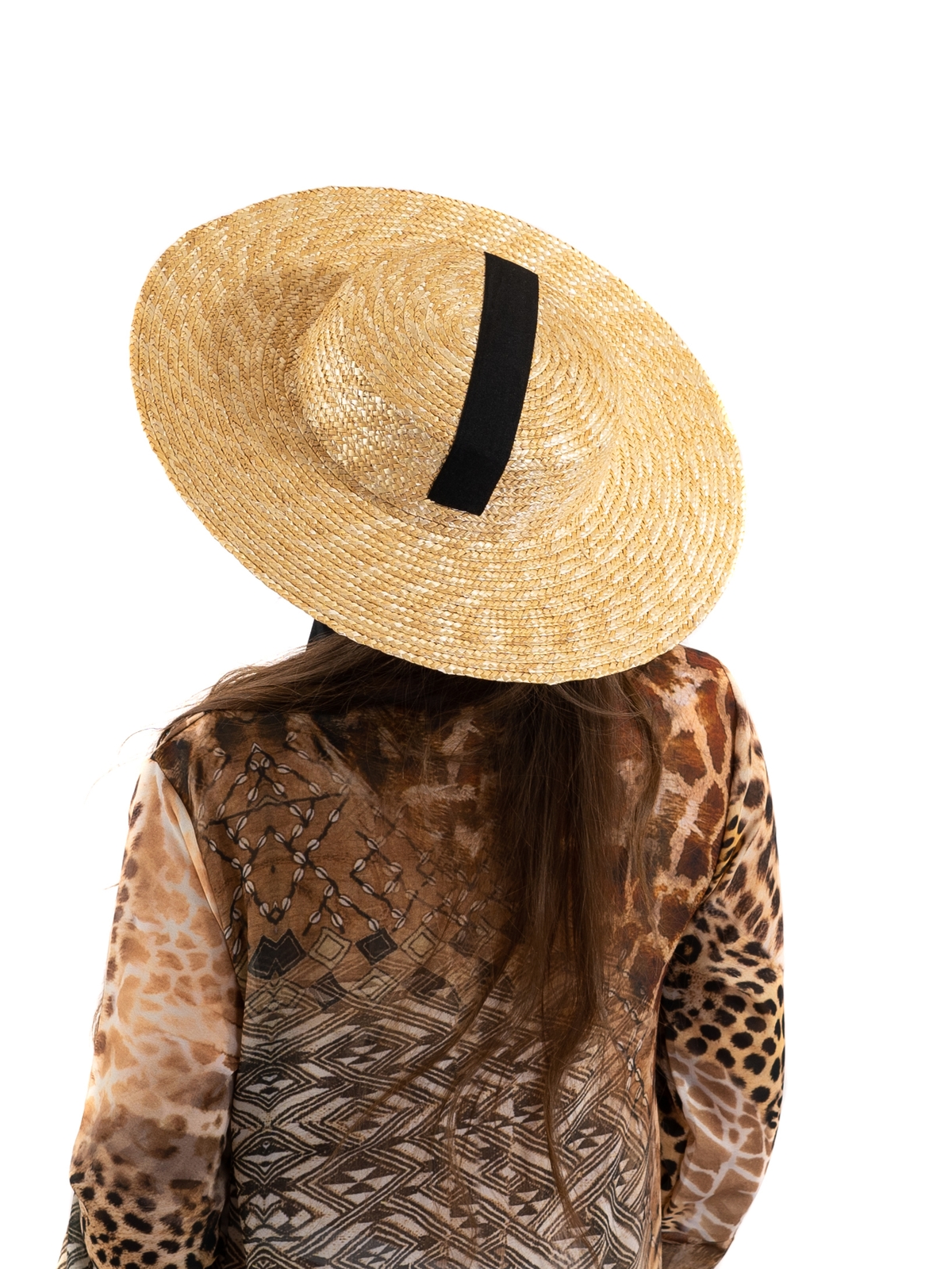 Соломенная шляпа Тотти мини с лентами--15