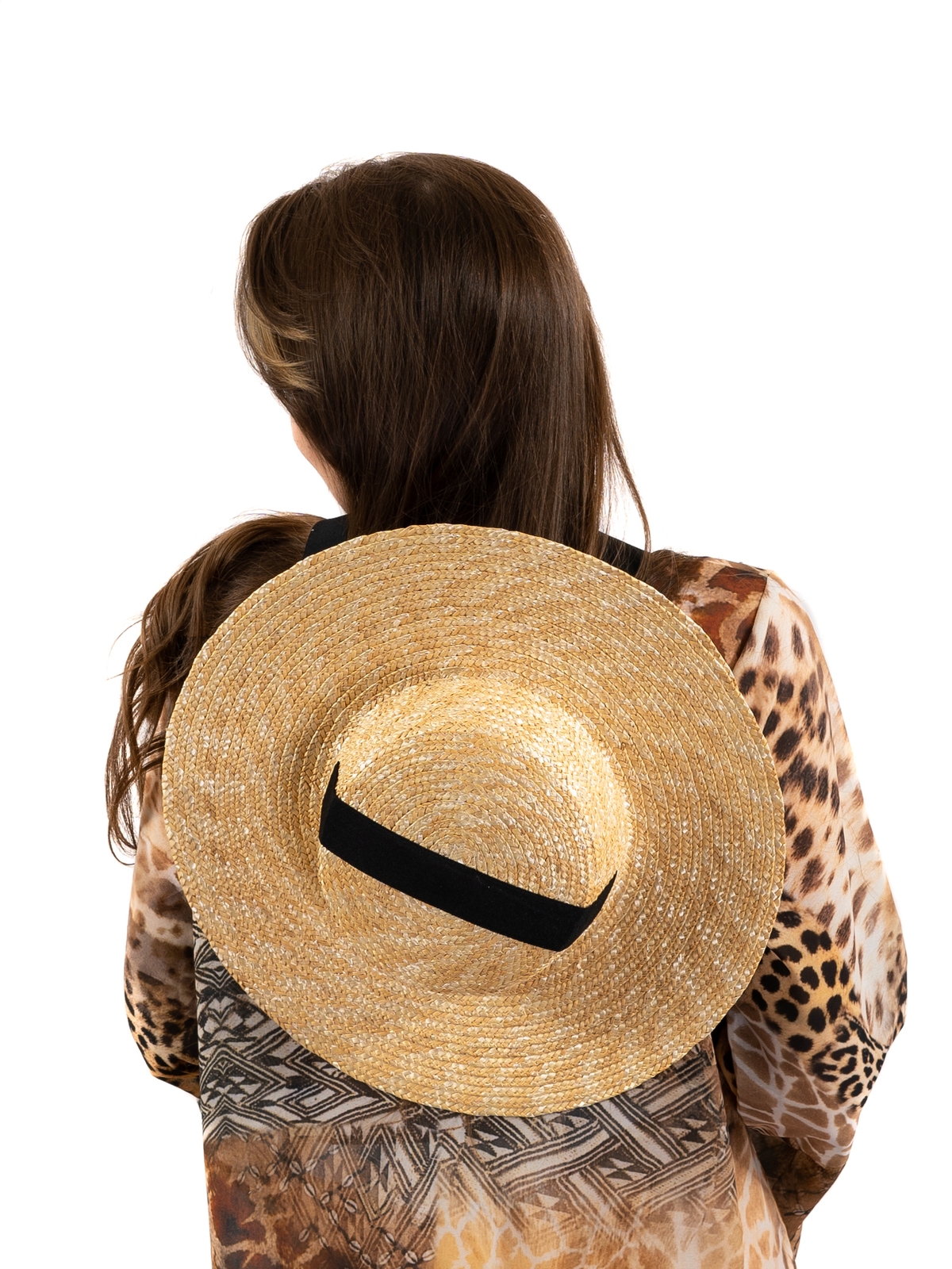 Соломенная шляпа Тотти мини с лентами--16