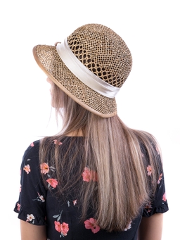Соломенная шляпка № 19 с ажурным плетением по тулии--5