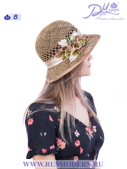 Соломенная шляпка № 19 с ажурным плетением по тулии--8