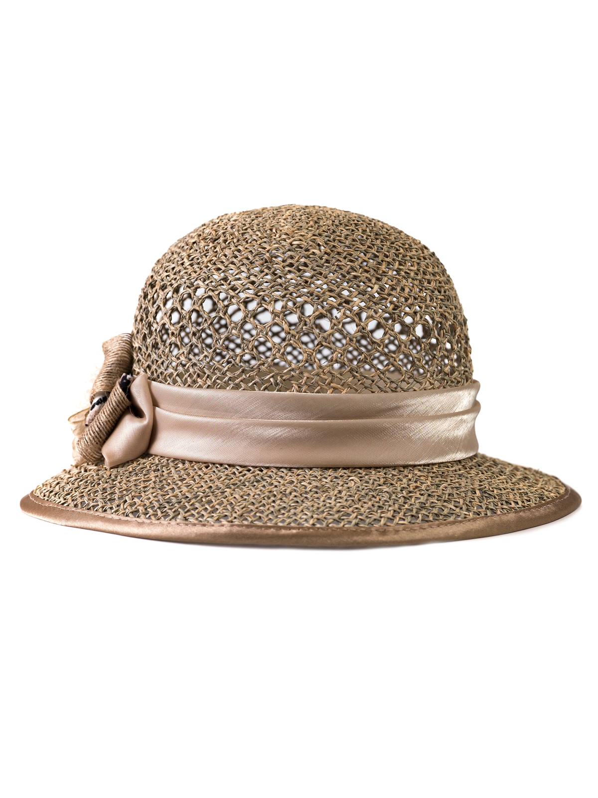 Соломенная шляпка № 19 с ажурным плетением по тулии--1