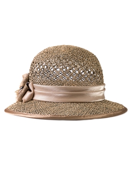 Соломенная шляпка № 19 с ажурным плетением по тулии--1