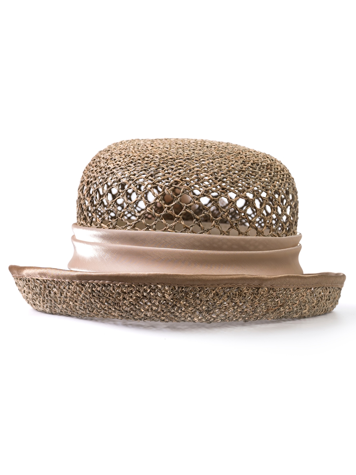 Соломенная шляпка № 22  с ажурным плетением по тулии--3