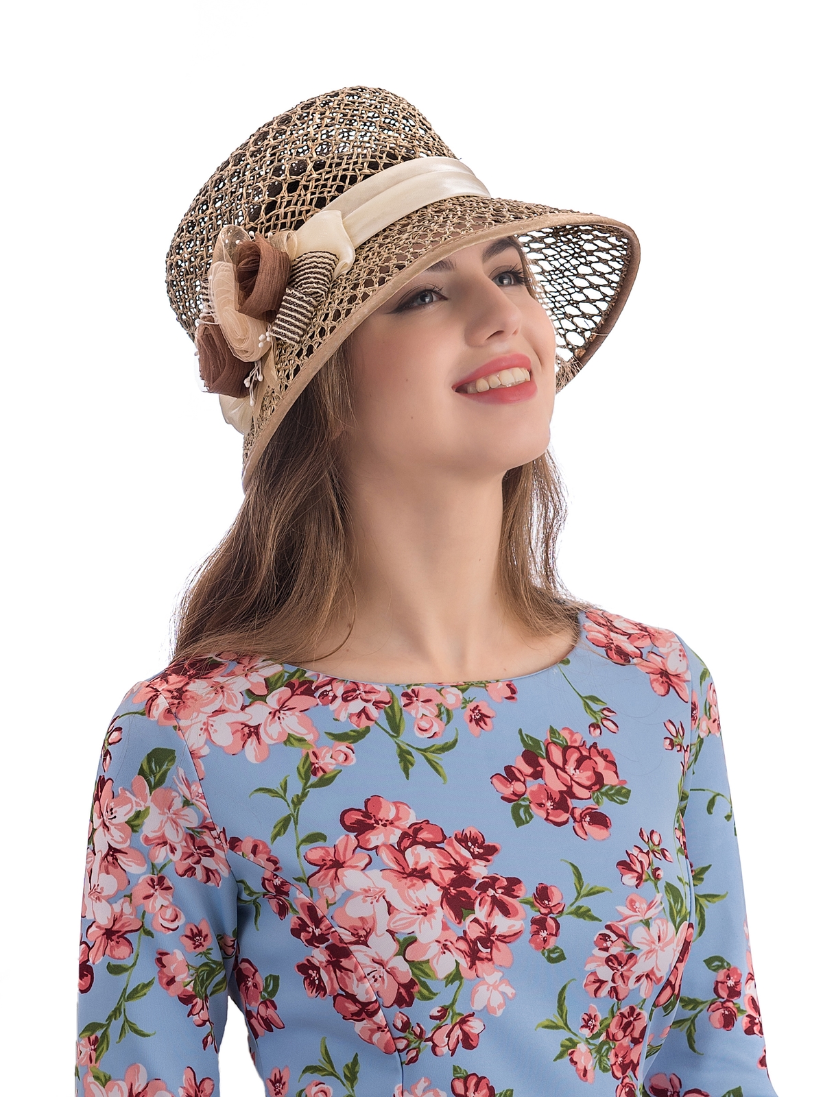 Соломенная шлякпа №3 с ажуром по тулии и полю --8