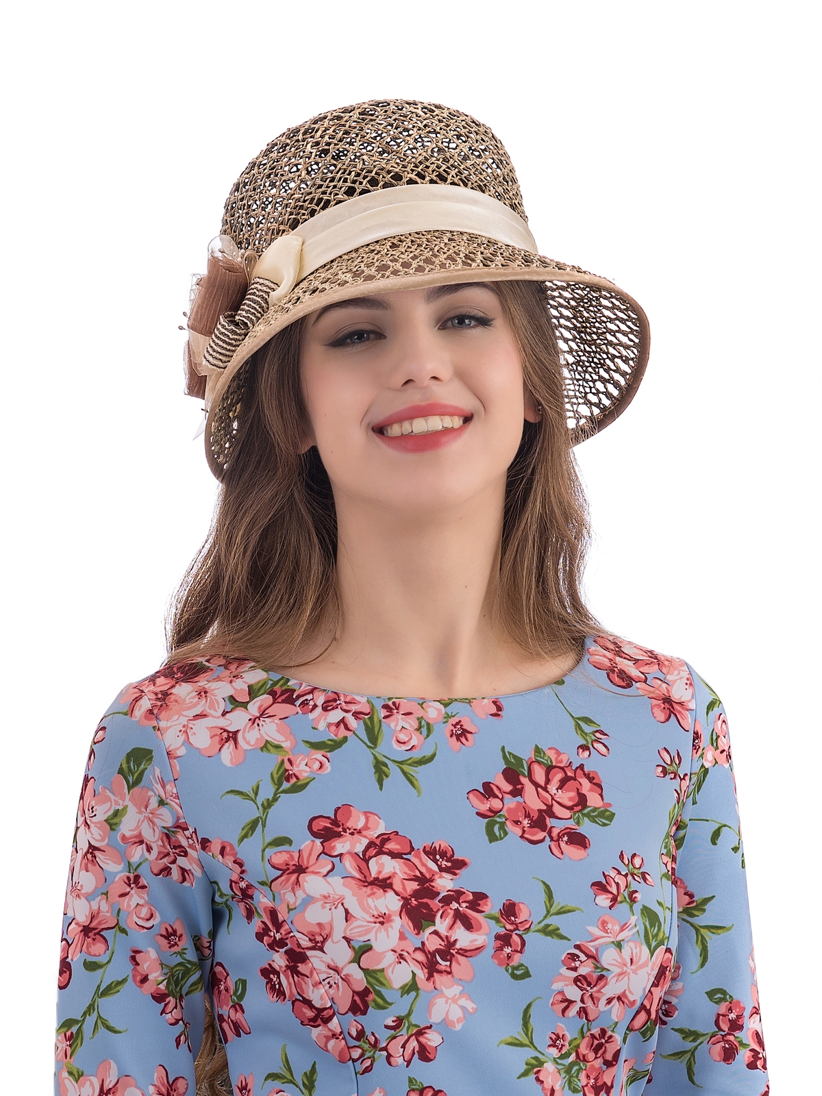 Соломенная шлякпа №3 с ажуром по тулии и полю --9