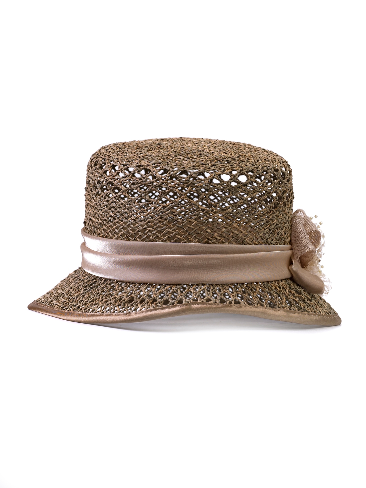 Соломенная шлякпа №3 с ажуром по тулии и полю --4