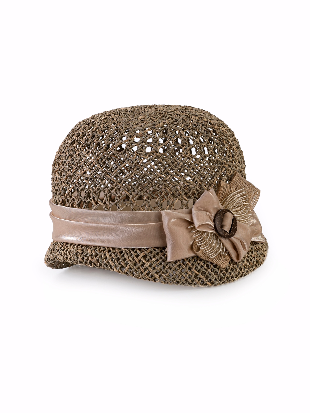 Соломенная шляпка № 315 с ажурным плетением--2