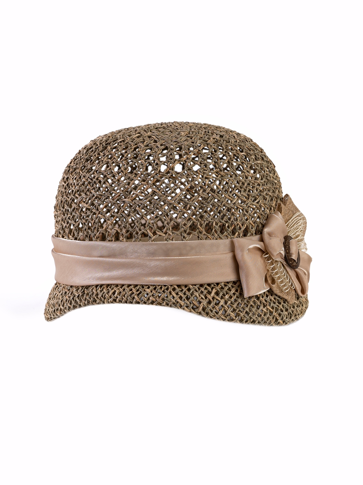 Соломенная шляпка № 315 с ажурным плетением--3