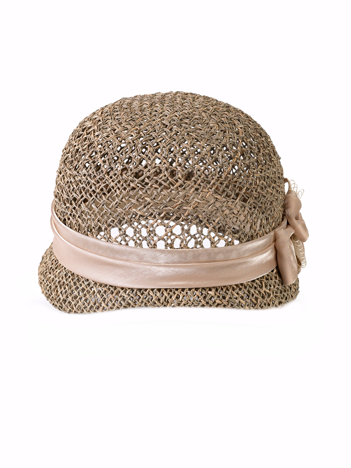 Соломенная шляпка № 315 с ажурным плетением--4