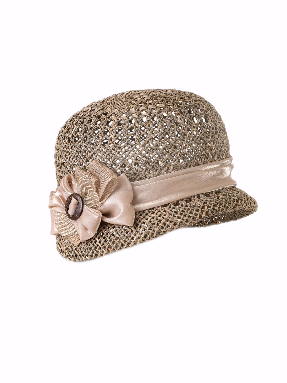 Соломенная шляпка № 315 с ажурным плетением--5