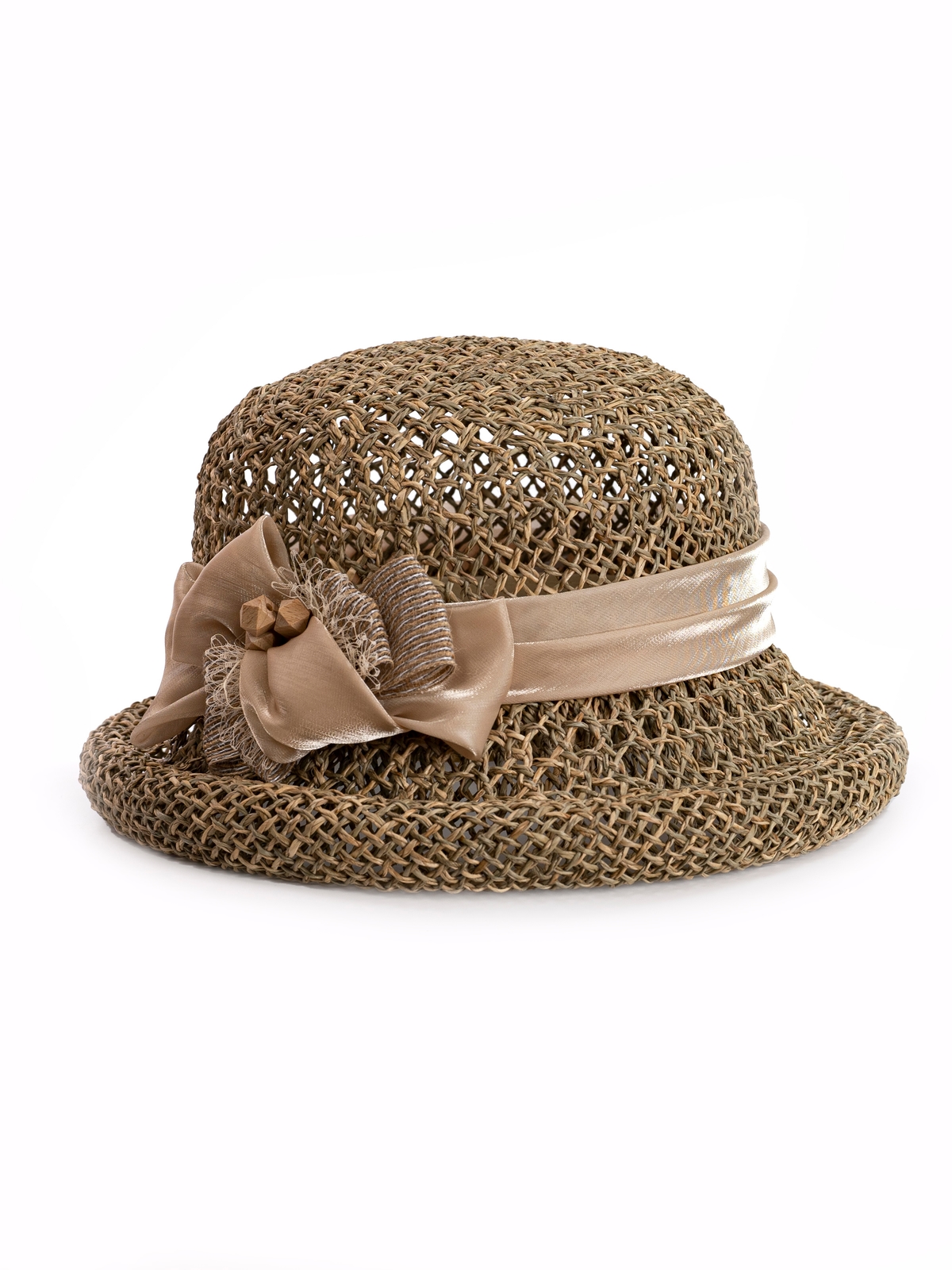 Соломенная шляпка № 321 с ажурным плетением--1