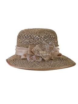 Соломенная шляпка №4 с ажуром по тулии и полю