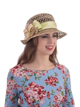 Соломенная шляпка №41с ажуром по полю и тулии--6