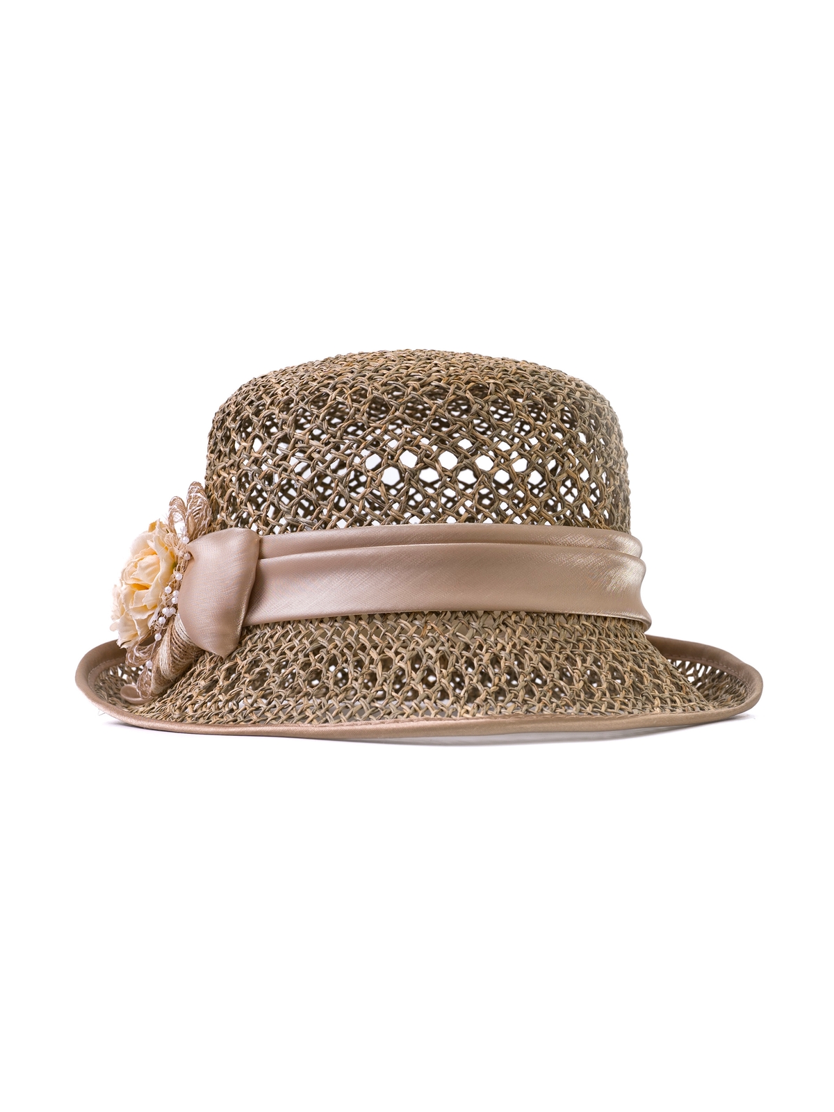Соломенная шляпка №41с ажуром по полю и тулии--2