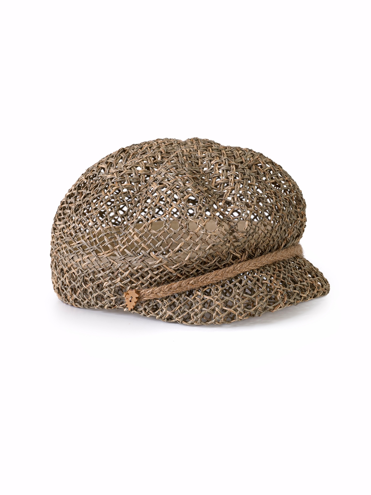 Соломенная кепка 424  с ажурным плетением--1