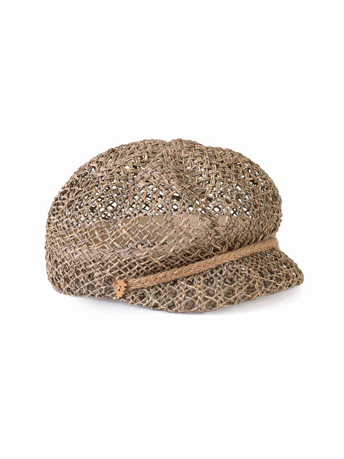 Соломенная кепка 424  с ажурным плетением--2