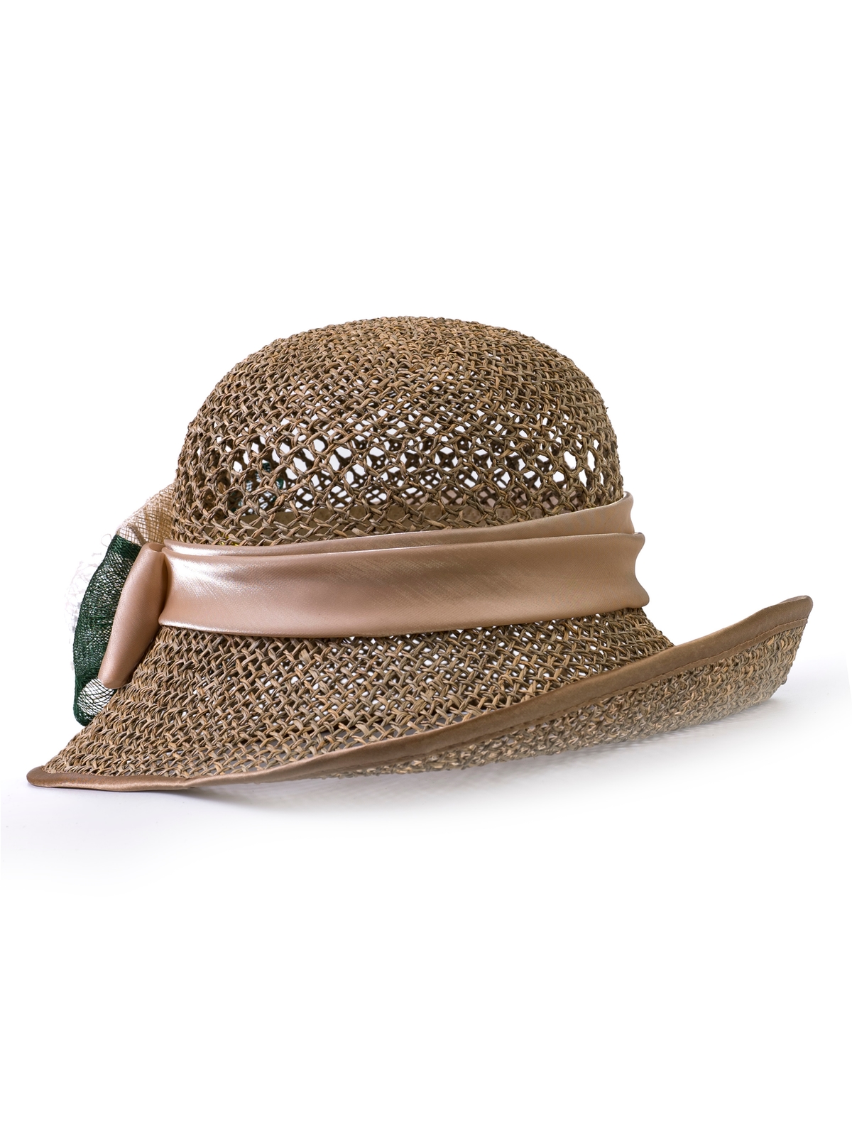 Соломенная шляпка №44 с ажуром по тулии--4