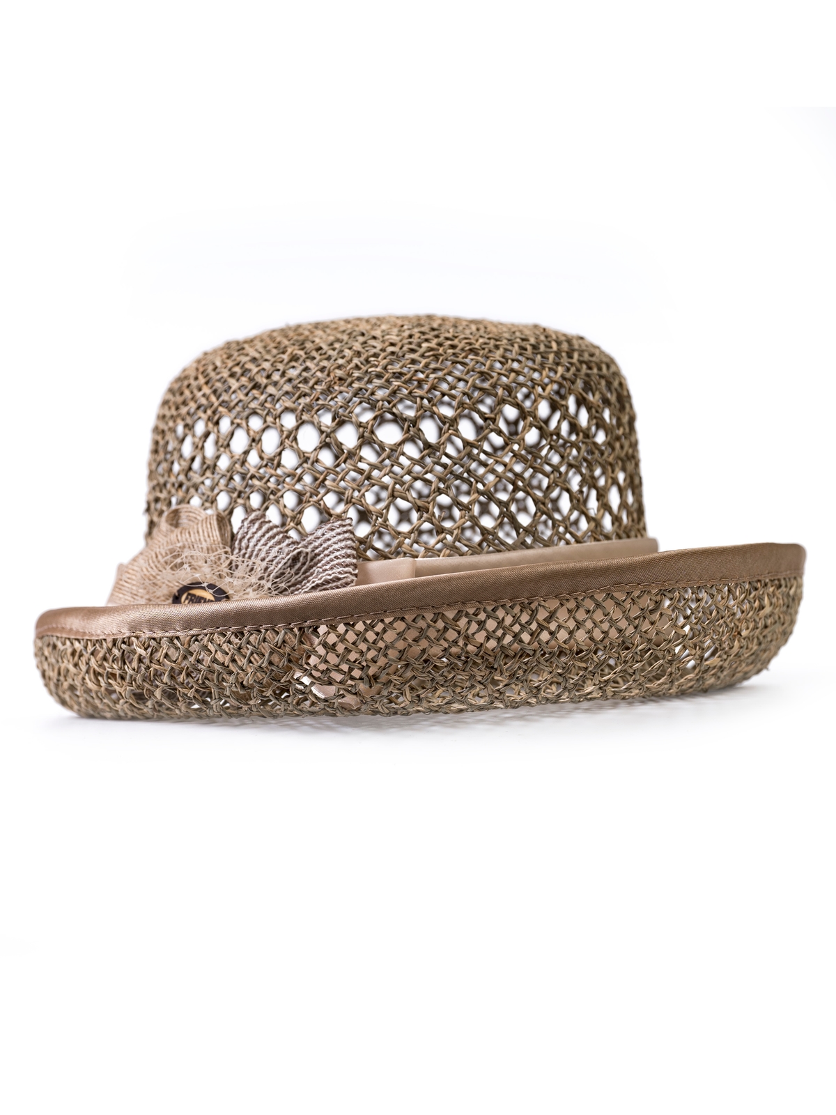 Соломенная шляпка 61 с ажуром по тулии и полю--4