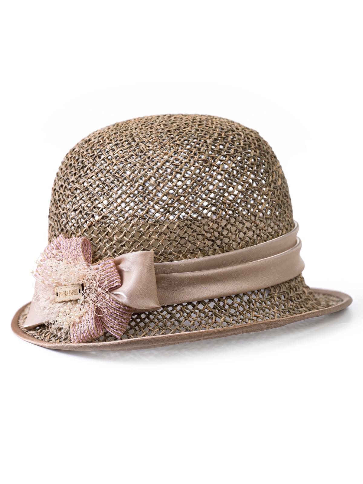 Соломенная шляпка 69  с плотным плетением--4