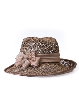 Соломенная шляпка  75 с ажуром по тулии и полю