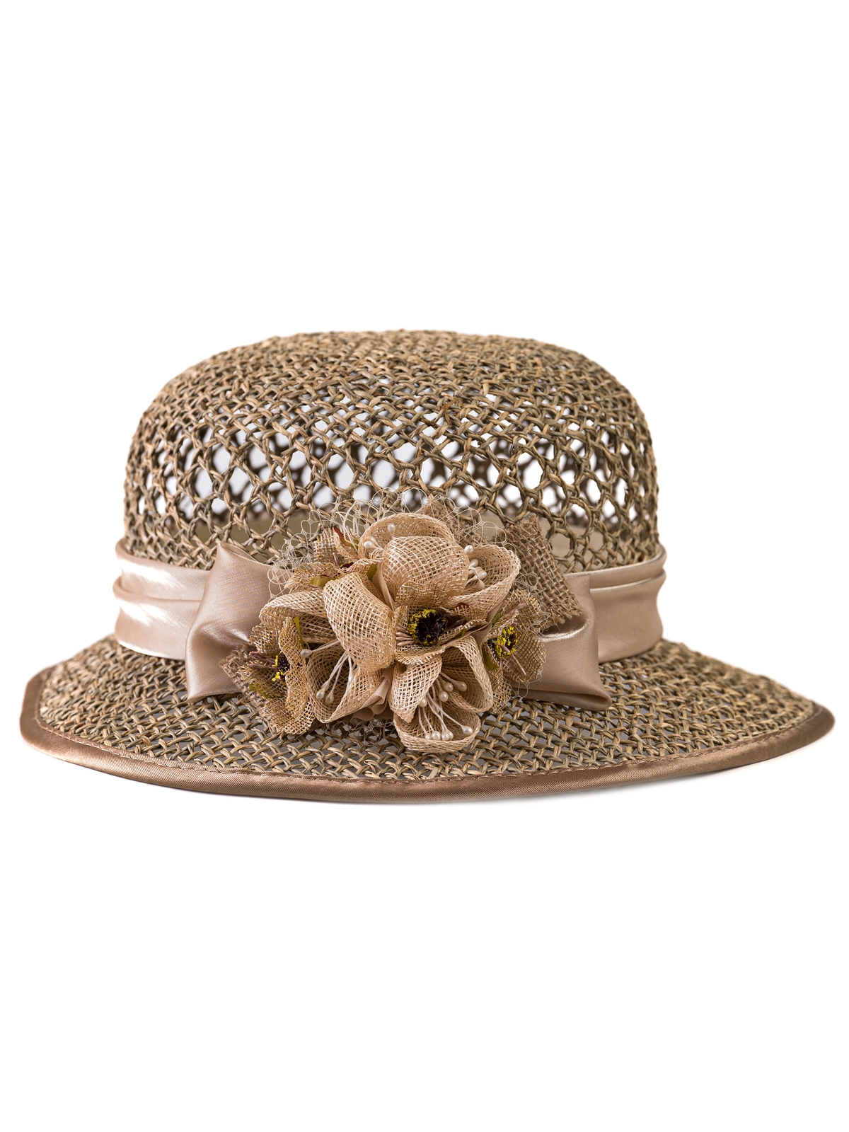 Соломенная шляпка  7 с ажуром по тулии