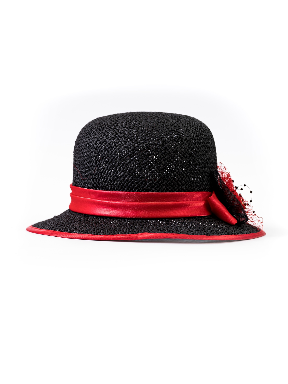 Соломенная шляпка 8 чёрная--7