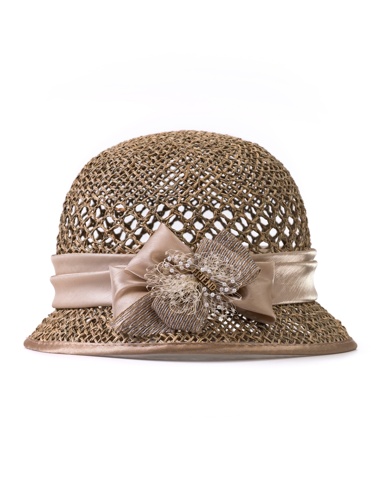 Соломенная шляпка 84 с ажуром по тулии