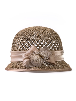 Соломенная шляпка 84 с ажуром по тулии