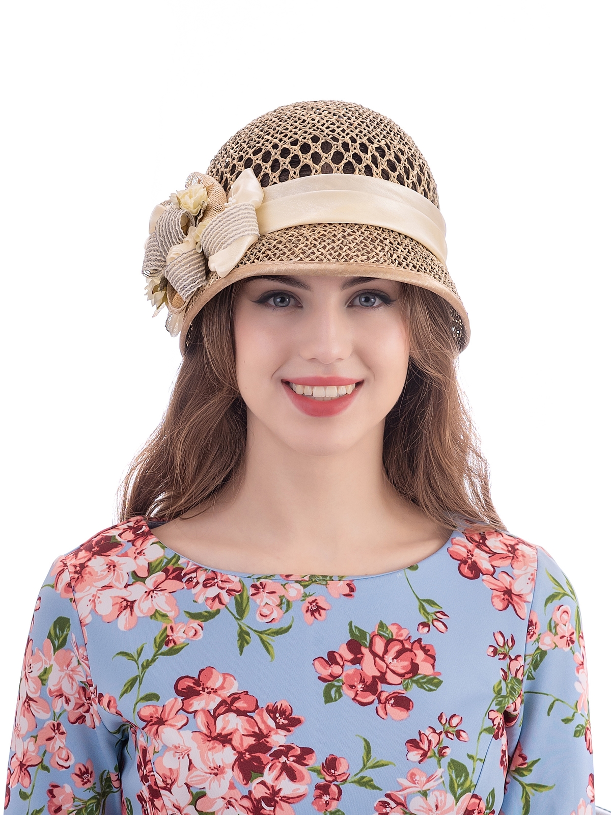 Соломенная шляпка 84 с ажуром по тулии--6