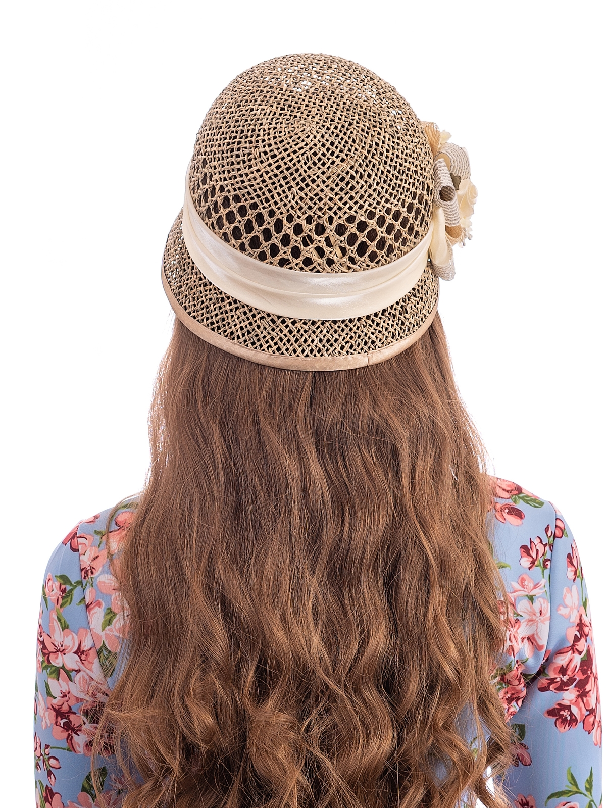 Соломенная шляпка 84 с ажуром по тулии--9