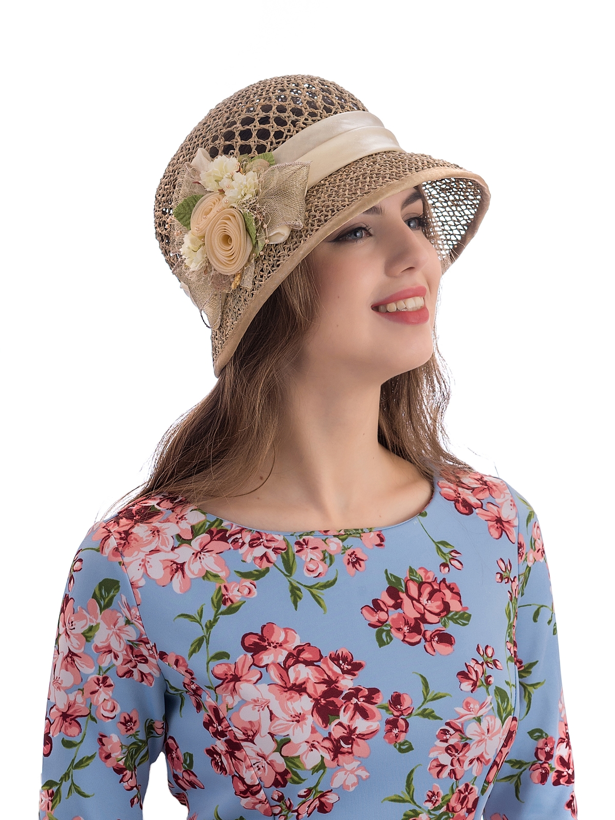 Соломенная шляпка 86 с ажуром по тулии--4