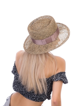 Соломенная шляпка Канотье 904 с плотным плетением