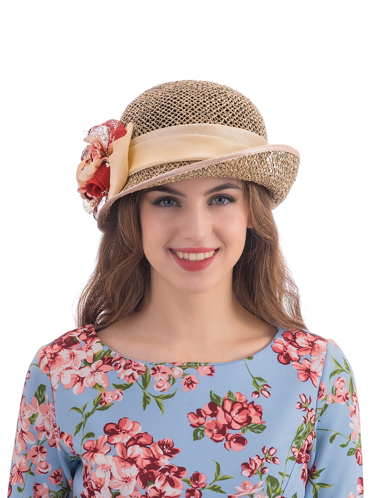 Соломенная шляпка №94 с плотным плетением--11