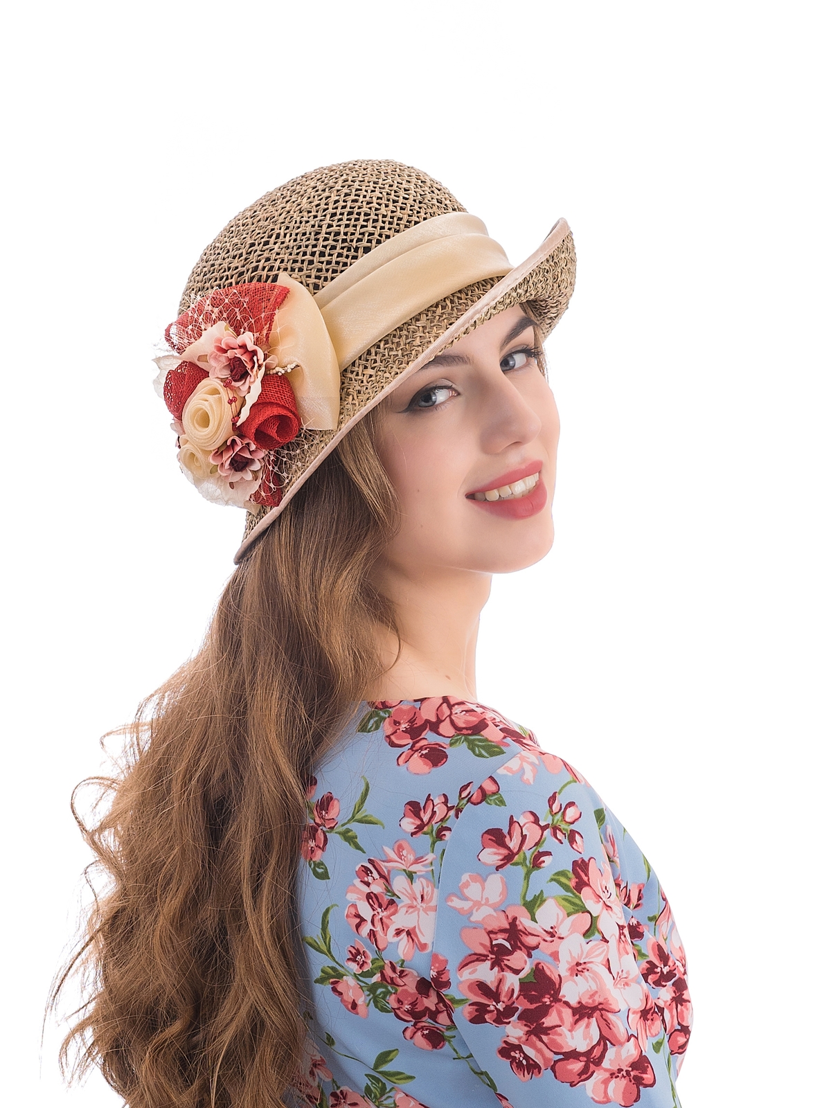 Соломенная шляпка №94 с плотным плетением--13