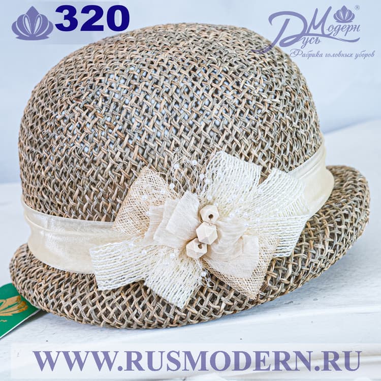 Соломенная шляпка № 320 с плотным плетением