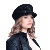 Картуз - фетровая шерстяная кепка 436 с вышивкой чёрная--9
