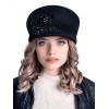 Картуз - фетровая шерстяная кепка 436 с вышивкой чёрная--11