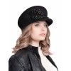 Картуз - фетровая шерстяная кепка 436 с вышивкой чёрная--20