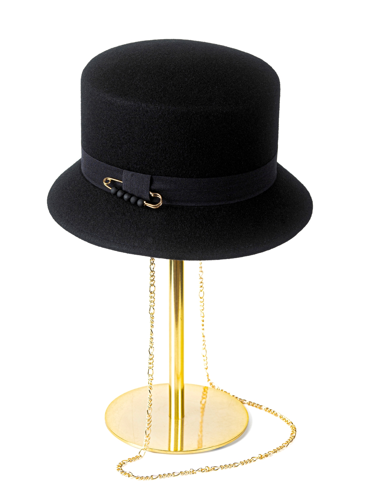 Фетровая панама № 70 чёрная--4