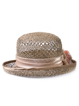 Соломенная шляпка № 14 с ажурным плетением по тулии и полю--2