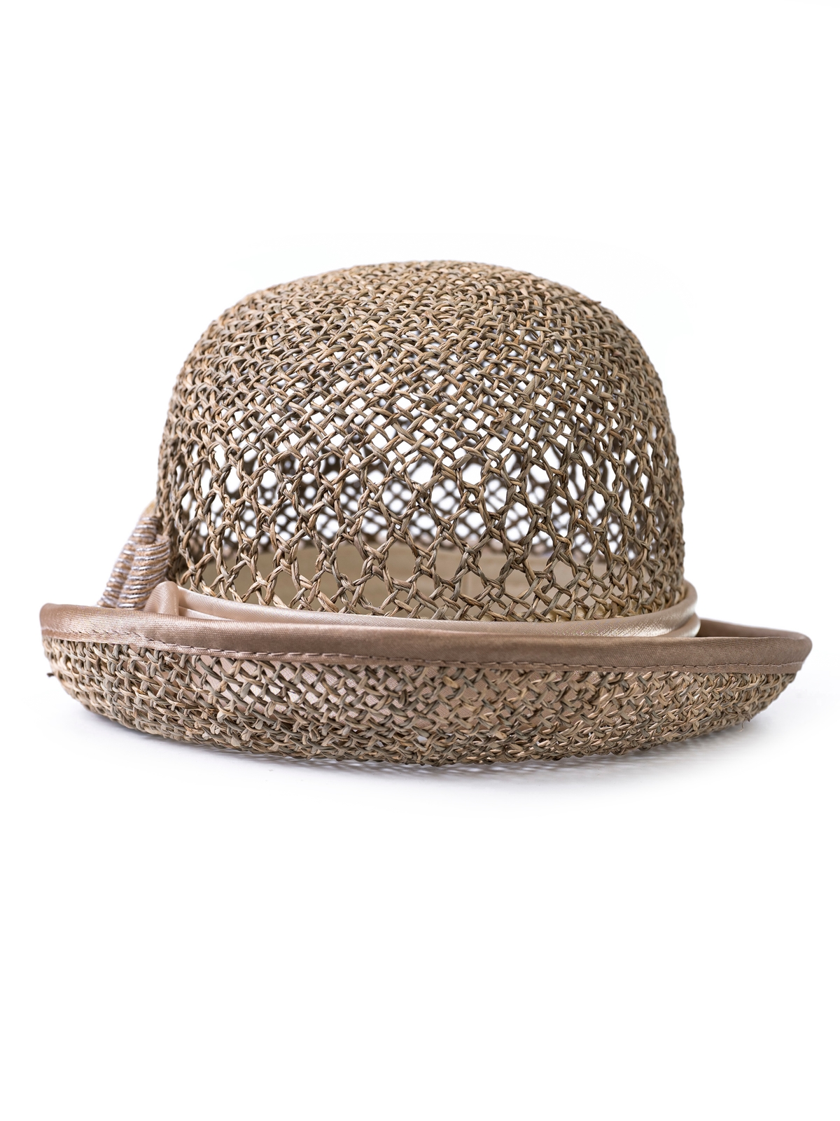 Соломенная шляпка № 20 с ажурным плетением по тулии--0