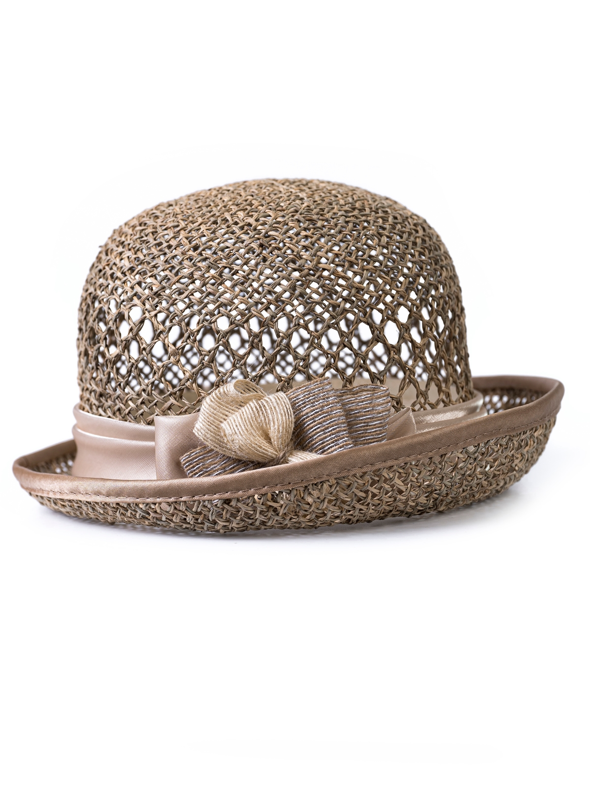 Соломенная шляпка № 20 с ажурным плетением по тулии