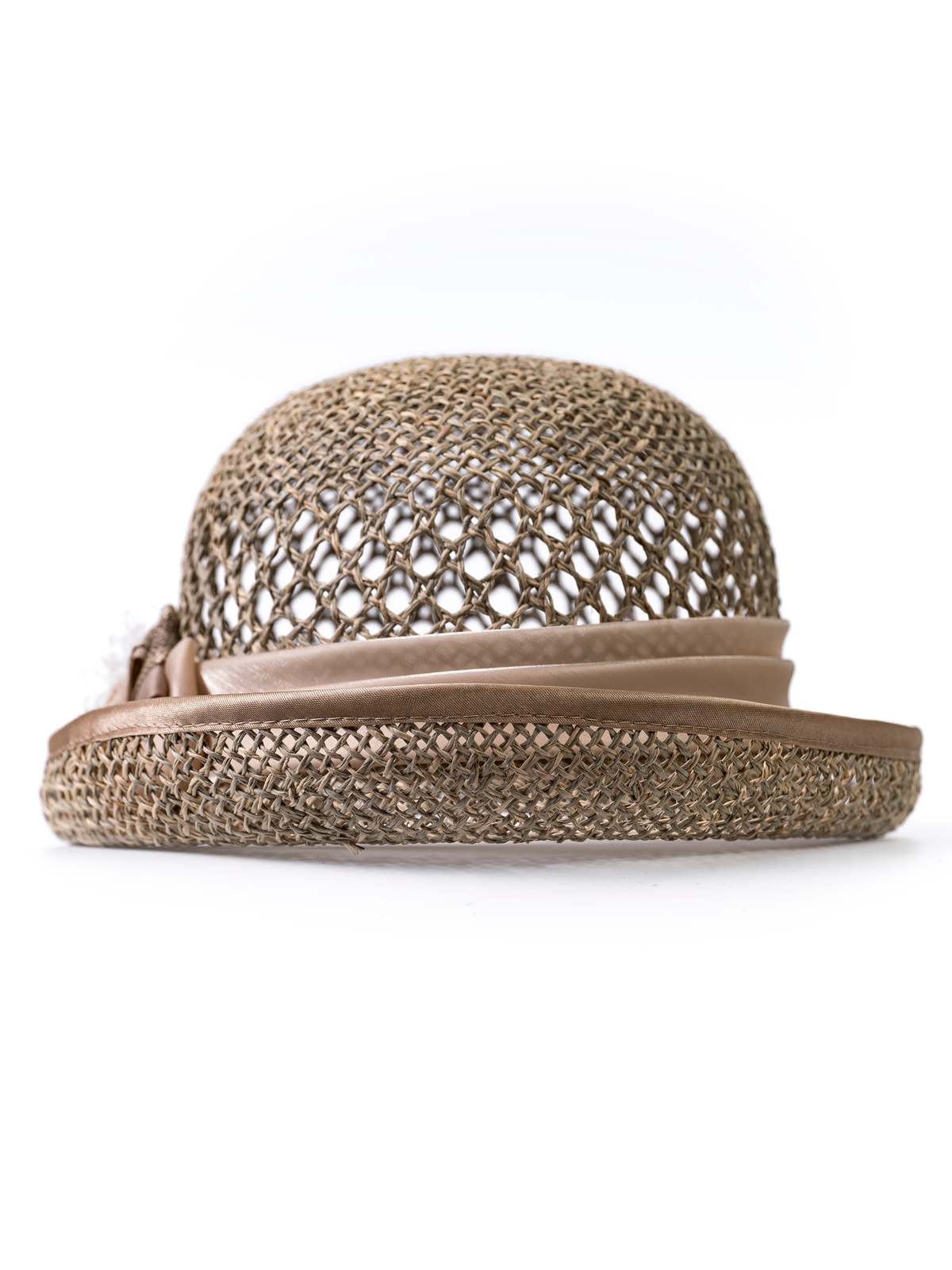 Соломенная шляпка № 20 с ажурным плетением по тулии--5