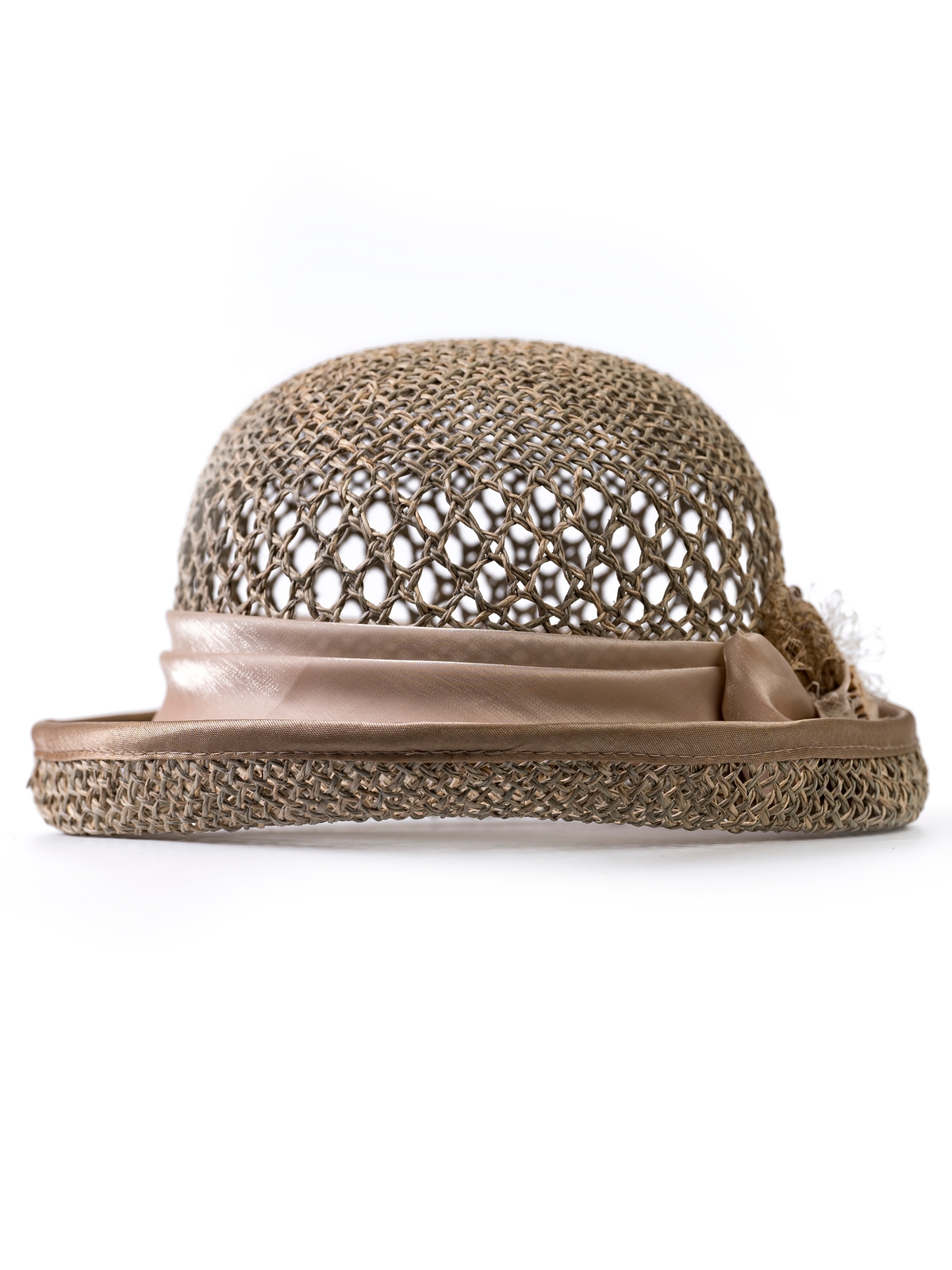 Соломенная шляпка № 20 с ажурным плетением по тулии--7